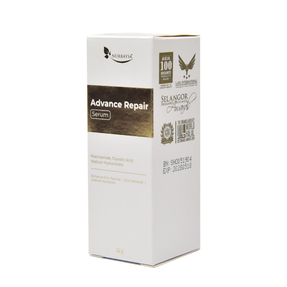 Advanced Repair Serum with Niacinmide, Glycolic Acid, Sodium Hyaluronate - 21g