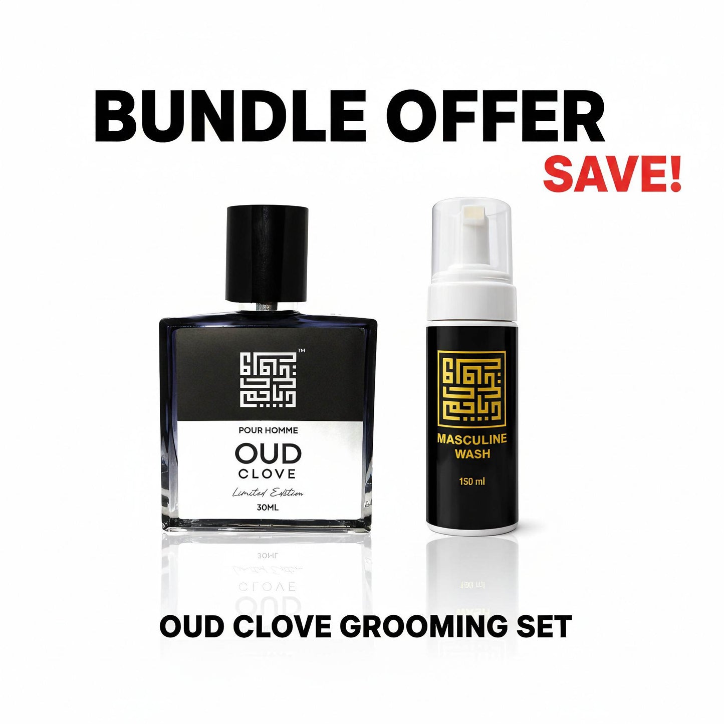 Masculine Wash 150ml + Pour Homme Oud Clove Perfume Bundle