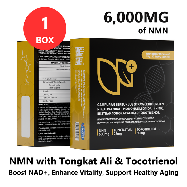 NMN with Tongkat Ali & Tocotrienol Drink - Boost NAD+, Enhance Vitality, Support Healthy Aging - 6000MG