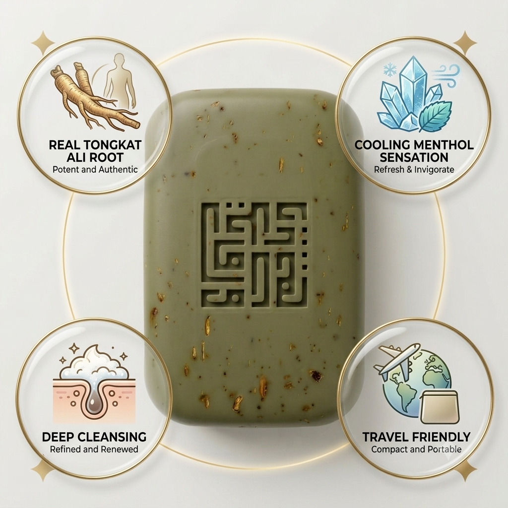 Tongkat Ali Exfoliating Body Bar with Real Roots | Pour Homme