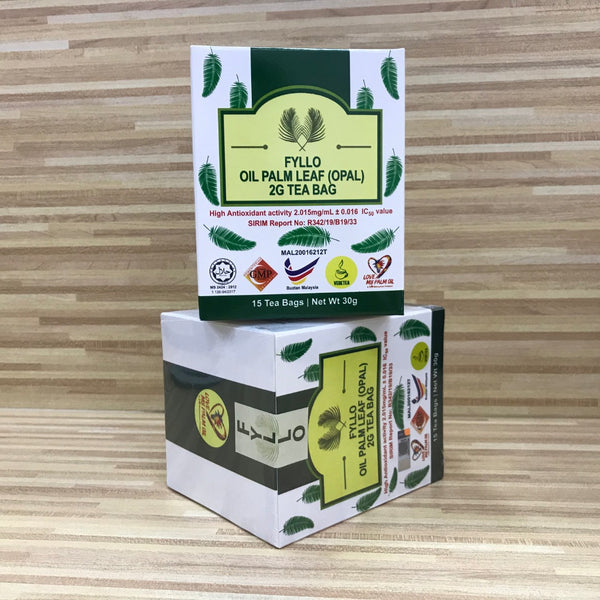 Fyllo Oil Palm Leaf (OPAL) 2g Tea Bag (1 Box x 15 Tea Bags) - Halal